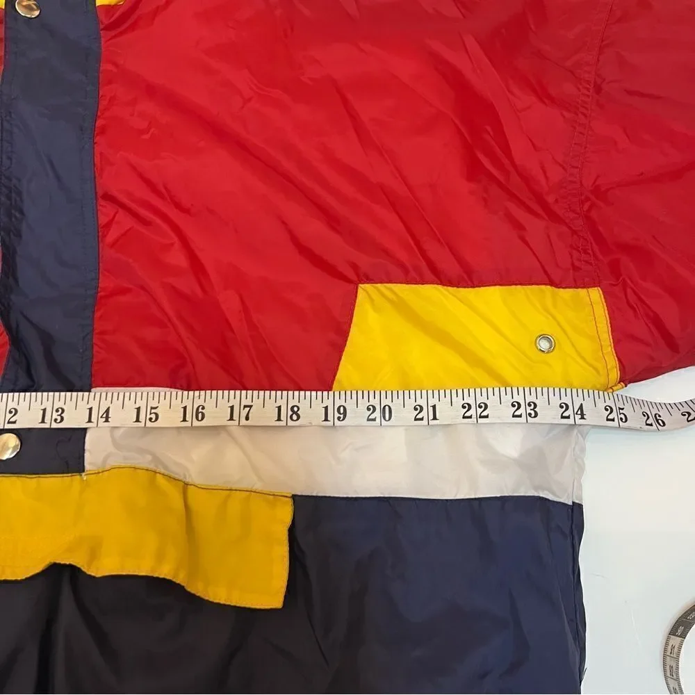 Rad Retro Italian Vintage 1990s Primary Colorblock Winbreaker Pillover Jacket